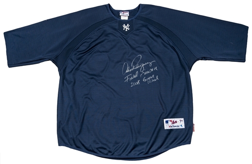 2008 Alex Rodriguez Game Worn, Signed and Inscribed New York Yankees Warm Up Shirt (PSA/DNA)